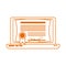 Laptop computer certificate virtual home education line color style icon