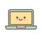 Laptop computer kawaii style isolated icon