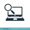 Laptop, Computer Magnifying Glass Icon Vector Logo Template Illustration Design. Vector EPS 10