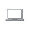 Laptop computer, notebook thin line icon. Linear vector symbol