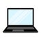 Laptop Computer PC with space for your message.Laptop for games and work.Remote study and work.Vector illustration