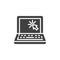 Laptop cursor click vector icon