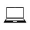 Laptop device icon sign, office computer - vector