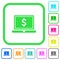 Laptop with Dollar sign vivid colored flat icons icons