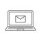 Laptop email linear icon