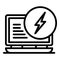 Laptop energy icon, outline style