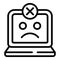 Laptop error icon outline vector. Lost internet