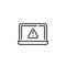 Laptop error notification line icon