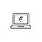 Laptop, euro icon. Element of finance illustration. Signs and symbols icon can be used for web, logo, mobile app, UI, UX