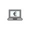 laptop, euro icon. Element of finance illustration. Signs and symbols icon can be used for web, logo, mobile app, UI, UX