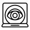 Laptop eye care icon outline vector. Surgery eye