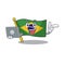 With laptop flag brazil in the cartoon shape