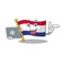 With laptop flag netherlands isolated in the character