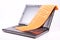Laptop and flexible orange keyboard