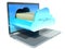 Laptop and folder. cloud technology