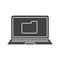 Laptop folder glyph icon
