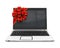 Laptop Gift with Red Ribbon