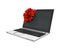 Laptop Gift with Red Ribbon