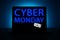 Laptop glowing with inscription Cyber Monday