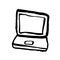 Laptop grunge icon. Handdrawn ink vector illustration.