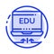 Laptop, Hardware, Arrow, Education Blue Dotted Line Line Icon