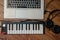 Laptop headphone piano synthesizer