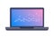 Laptop Icon with Graphic on Screen Flat Vector