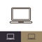 Laptop icon set isolated on background logo, emblem, logotype your business