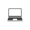 laptop icon vector, mobile computer solid logo, pictogram isolated on white, pixel perfect illustration