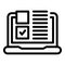 Laptop integrity icon outline vector. Core mission