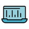 Laptop interface icon color outline vector