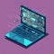 Laptop Interior Isometric Vector Graphic, Intricate Detailed Hardware