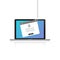 Laptop internet security concept. Internet phishing, hacked login and password. Vector illustration.
