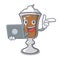 With laptop irish coffee character cartoon