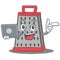 With laptop kitchen grater character cartoon