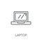 Laptop linear icon. Modern outline Laptop logo concept on white