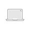 Laptop linear icon on white background. Notebook vector illustration