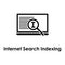 laptop, magnifier, edit text, internet search indexing icon. One of business icons for websites, web design, mobile app on white