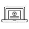 Laptop medical consultation icon, outline style