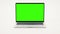 Laptop with mockup green screen for copy or presentation