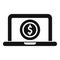 Laptop money online credit icon simple vector. Support finance