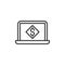 Laptop money screen outline icon