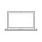 Laptop notebook black white out lines on black background. Laptop notebook tablet vector eps10.