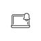 Laptop notification bell line icon