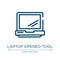 Laptop opened tool icon. Linear vector illustration from modern screen collection. Outline laptop opened tool icon vector. Thin