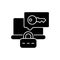 Laptop password requirement black glyph icon