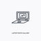 Laptop photo gallery outline icon. Simple linear element illustration. Isolated line Laptop photo gallery icon on white background