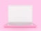 Laptop pink color with blank screen isolated mock up