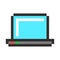 Laptop pixel art cartoon retro game style