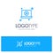 Laptop, Play, Video Blue Outline Logo Place for Tagline